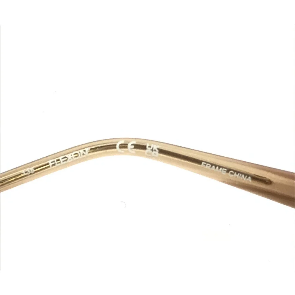 Flexon Eyeglasses Frames W3041 710 Shiny Gold Cat Eye Titanium 52-18-135